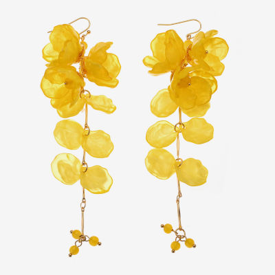 Bijoux Bar Womens Flower Drop Earrings