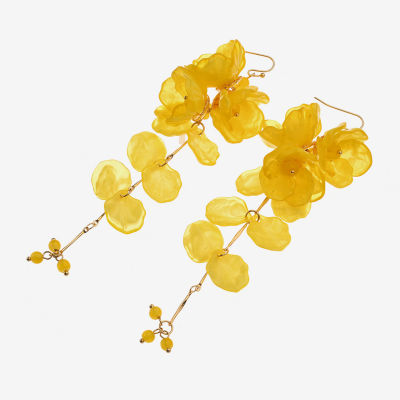 Bijoux Bar Womens Flower Drop Earrings
