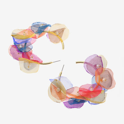 Bijoux Bar Womens 3 1/4 Inch Hoop Earrings