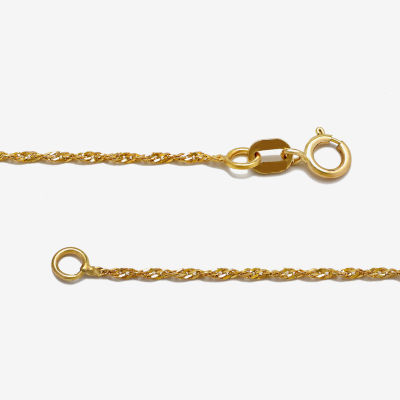 Made in Italy Womens 10K Gold Inch Singapore Chain Necklace