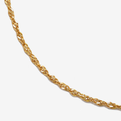 Made in Italy Womens 10K Gold Inch Singapore Chain Necklace