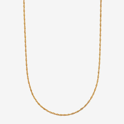 Made in Italy Womens 10K Gold Inch Singapore Chain Necklace
