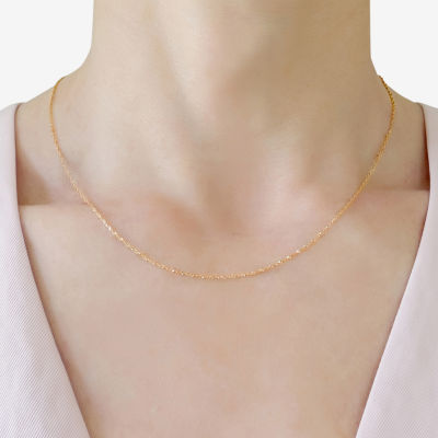 Made in Italy Womens 10K Gold Inch Singapore Chain Necklace