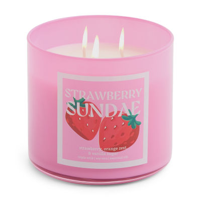 Distant Lands 14oz Strawberry Sundae 3-Wick Scented Jar Candle