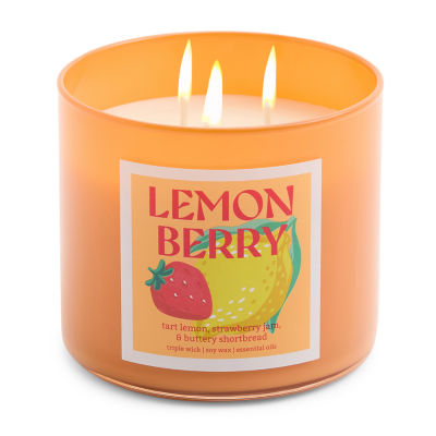 Distant Lands 14oz Lemon Berry 3-Wick Scented Jar Candle