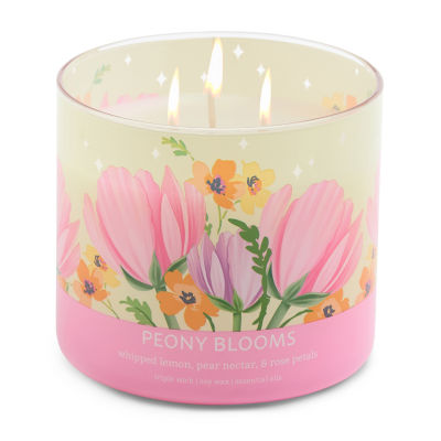 Distant Lands 14oz Peony Blooms 3-Wick Scented Jar Candle