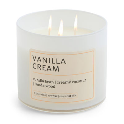 Distant Lands 14oz Vanilla Cream 3-Wick Scented Jar Candle