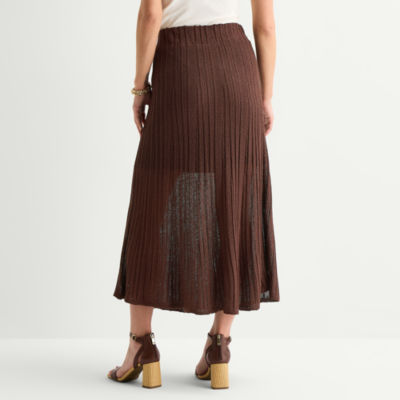Liz Claiborne Lisa Womens Plus Flare Mid Rise Pull-On Pant
