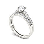 1 CT. T.W. Diamond 10K White Gold Bridal Ring Set