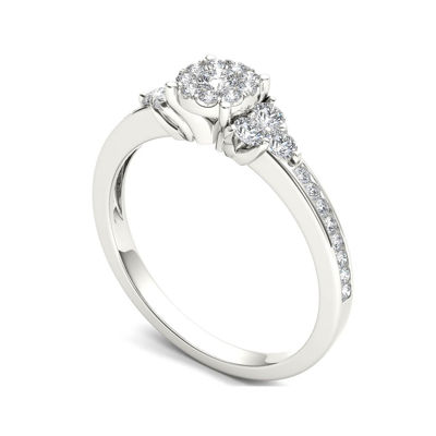 1/2 CT.T.W. Natural Diamond 10K White Gold Engagement Ring