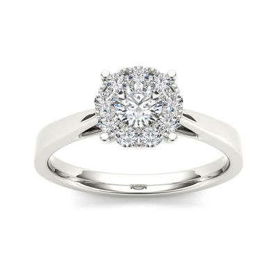 1/2 CT.T.W. Natural Diamond 10K White Gold Engagement Ring
