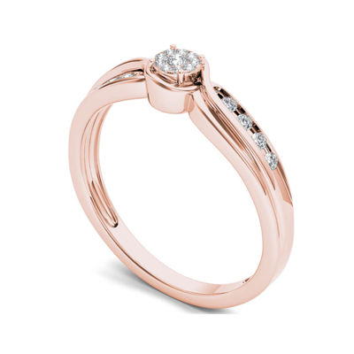 1/10 CT.T.W. Natural Diamond 10K Rose Gold Engagement Ring