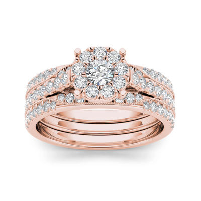 1 CT.T.W. Natural Diamond 14K Rose Gold Bridal Set