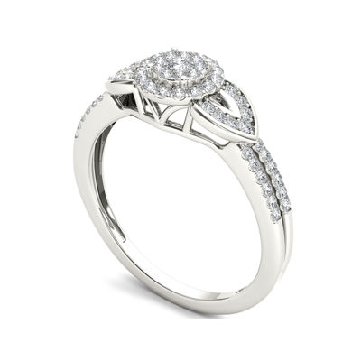 3/8 CT.T.W. Natural Diamond 10K White Gold Engagement Ring