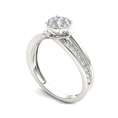 3/8 CT.T.W. Natural Diamond 10K White Gold Engagement Ring