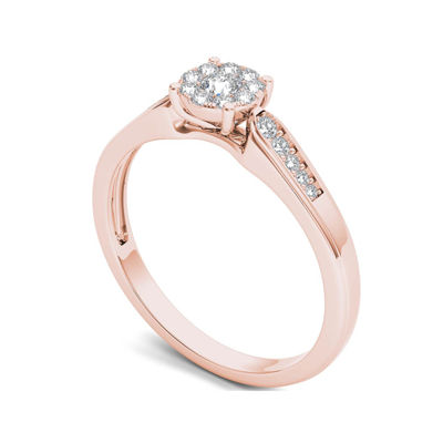 1/4 CT.T.W. Natural Diamond 10K Rose Gold Engagement Ring