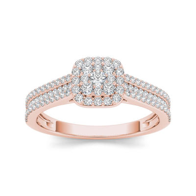 1/2 CT.T.W. Natural Diamond 10K Rose Gold Engagement Ring