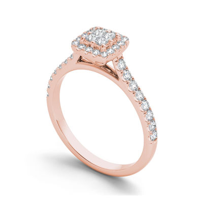 1/2 CT.T.W. Natural Diamond 10K Rose Gold Engagement Ring