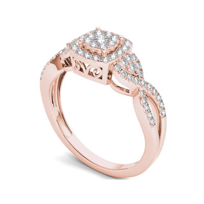 1/2 CT.T.W. Natural Diamond 10K Rose Gold Engagement Ring