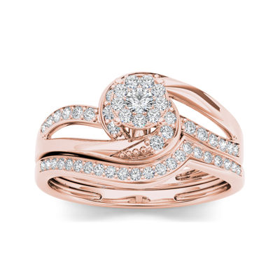 1 1/ CT.T.W. Natural Diamond 10K Rose Gold Bridal Set