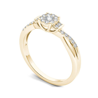 3/4 CT.T.W. Natural Diamond 10K Yellow Gold Engagement Ring