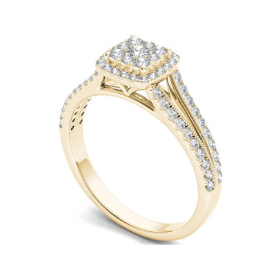 1/2 CT.T.W. Natural Diamond 10K Yellow Gold Engagement Ring