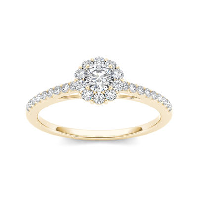 1/2 CT.T.W. Natural Diamond 10K Yellow Gold Engagement Ring