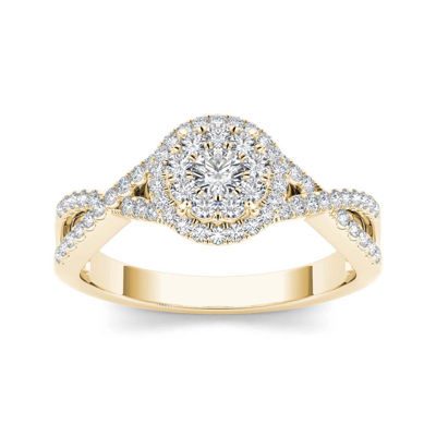 1/2 CT.T.W. Natural Diamond 10K Yellow Gold Engagement Ring