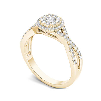 1/2 CT.T.W. Natural Diamond 10K Yellow Gold Engagement Ring