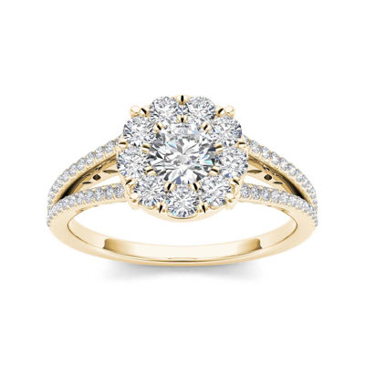 1 CT.T.W. Natural Diamond 10K Yellow Gold Engagement Ring