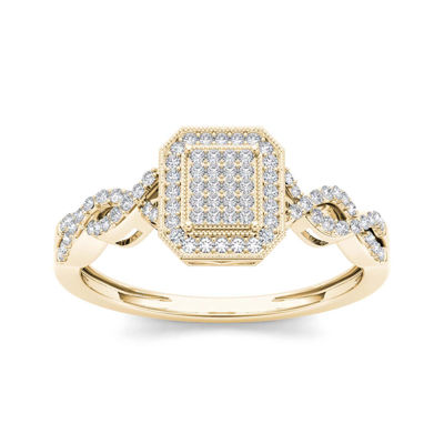 1/5 CT.T.W. Natural Diamond 10K Yellow Gold Engagement Ring
