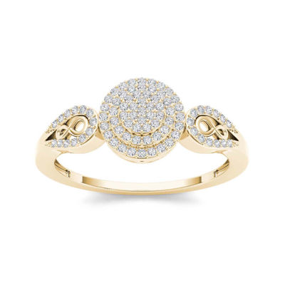 1/5 CT.T.W. Natural Diamond 10K Yellow Gold Infinity Engagement Ring