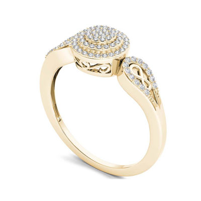 1/5 CT.T.W. Natural Diamond 10K Yellow Gold Infinity Engagement Ring