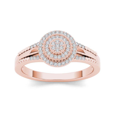 1/6 CT.T.W. Natural Diamond 10K Rose Gold Engagement Ring