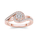 1/5 CT. T.W. Diamond Swirl 10K Rose Gold Engagement Ring
