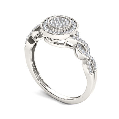 1/5 CT.T.W. Natural Diamond 10K White Gold Engagement Ring