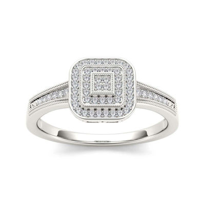 1/6 CT.T.W. Natural Diamond 10K White Gold Engagement Ring