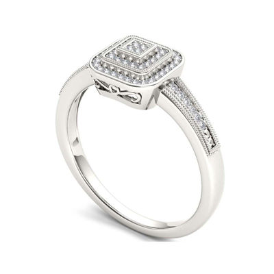 1/6 CT.T.W. Natural Diamond 10K White Gold Engagement Ring
