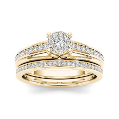 3/8 CT.T.W. Natural Diamond 10K Yellow Gold Bridal Ring Set