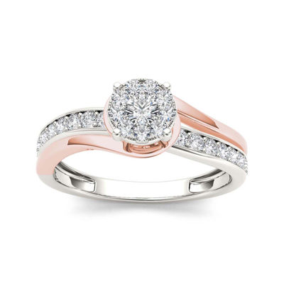 3/8 CT.T.W. Natural Diamond 10K Two-Tone Gold Engagement Ring