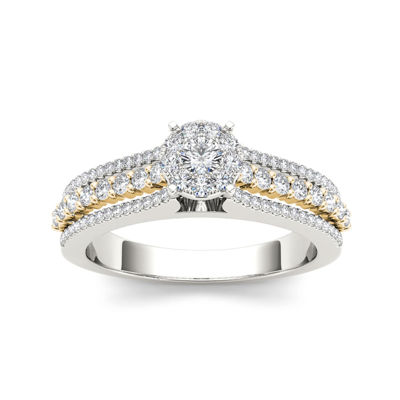 1/2 CT.T.W. Natural Diamond 10K Two-Tone Gold Engagement Ring