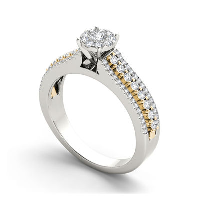 1/2 CT.T.W. Natural Diamond 10K Two-Tone Gold Engagement Ring