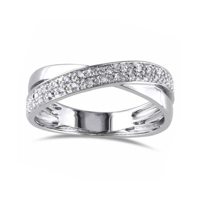 1/6 CT.T.W. Natural Diamond Sterling SIlver Criss-Cross Ring