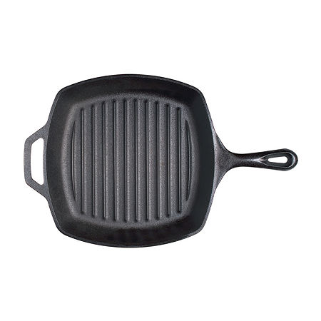 Lodge Cookware 10.5 Square Cast Iron Grill Pan, One Size, Black