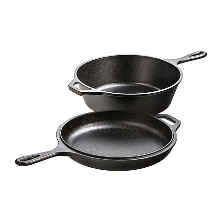 Lodge Cookware 3.2 Cast Iron Combo Cooker Set, One Size, Black