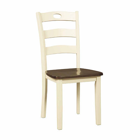 Signature Design By Ashley Set Of 2 Milford Dining Side Chairs, One Size, White