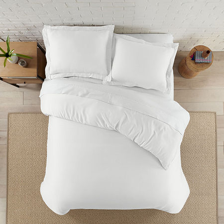 Serta Zen Rest Rayon 3-pc. Duvet Cover Set, One Size, White