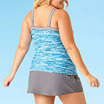 Free Country Stretch Striped Tankini Swimsuit Top