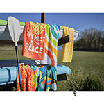 Outdoor Oasis Wavy Stripe Printed Beach Towel
