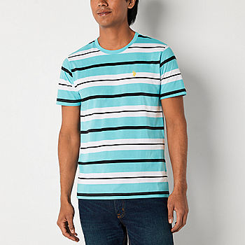 U.S. Polo Striped Mens Crew Neck Short Sleeve Color: Horizon JCPenney